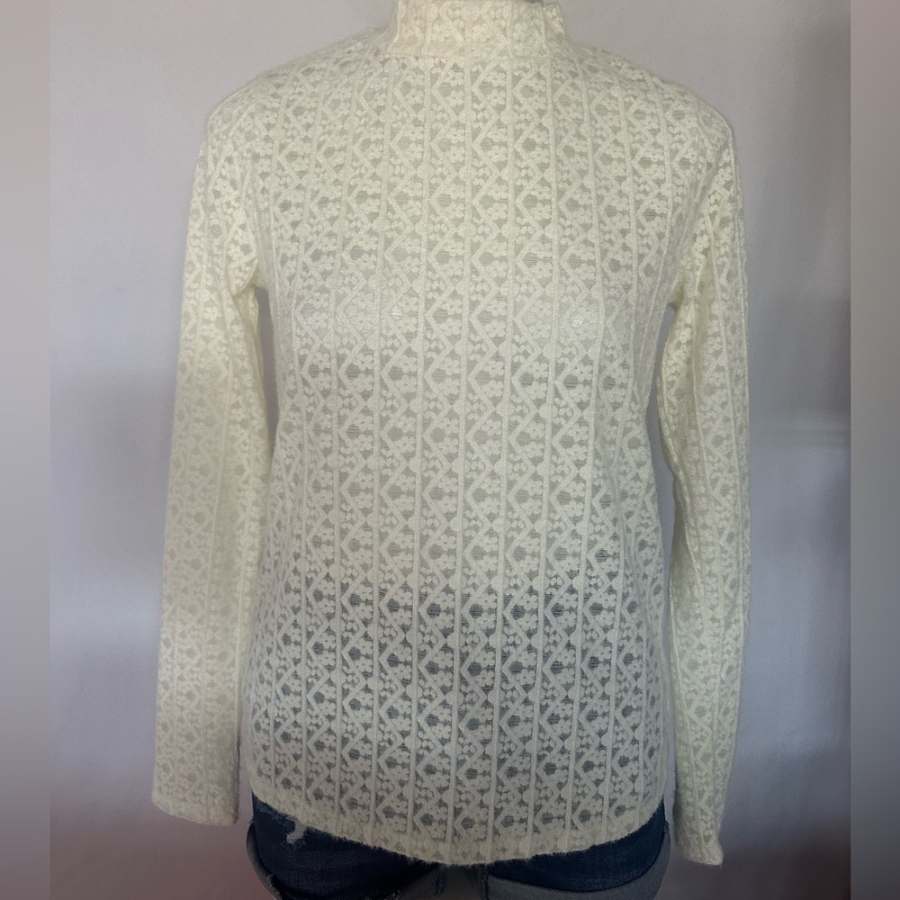 Truself Cream Lace Long Sleeve Top #butter color